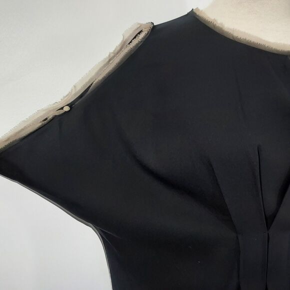 BCBGMAXAZRIA Runway Asymmetrical Cold Shoulder Color Block Tunic Dress Size XS - Picture 5 of 15